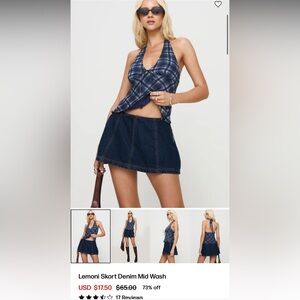 NWT- Lemoni Skort Denim Mid Wash